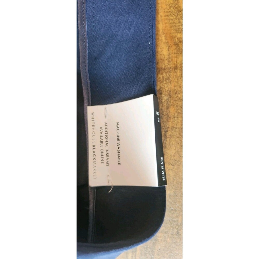 WHBM NWT The Nautical Slim Flare Gold Buttons Navy Blue Sz 8R MSRP $89.00 - Picture 5 of 15